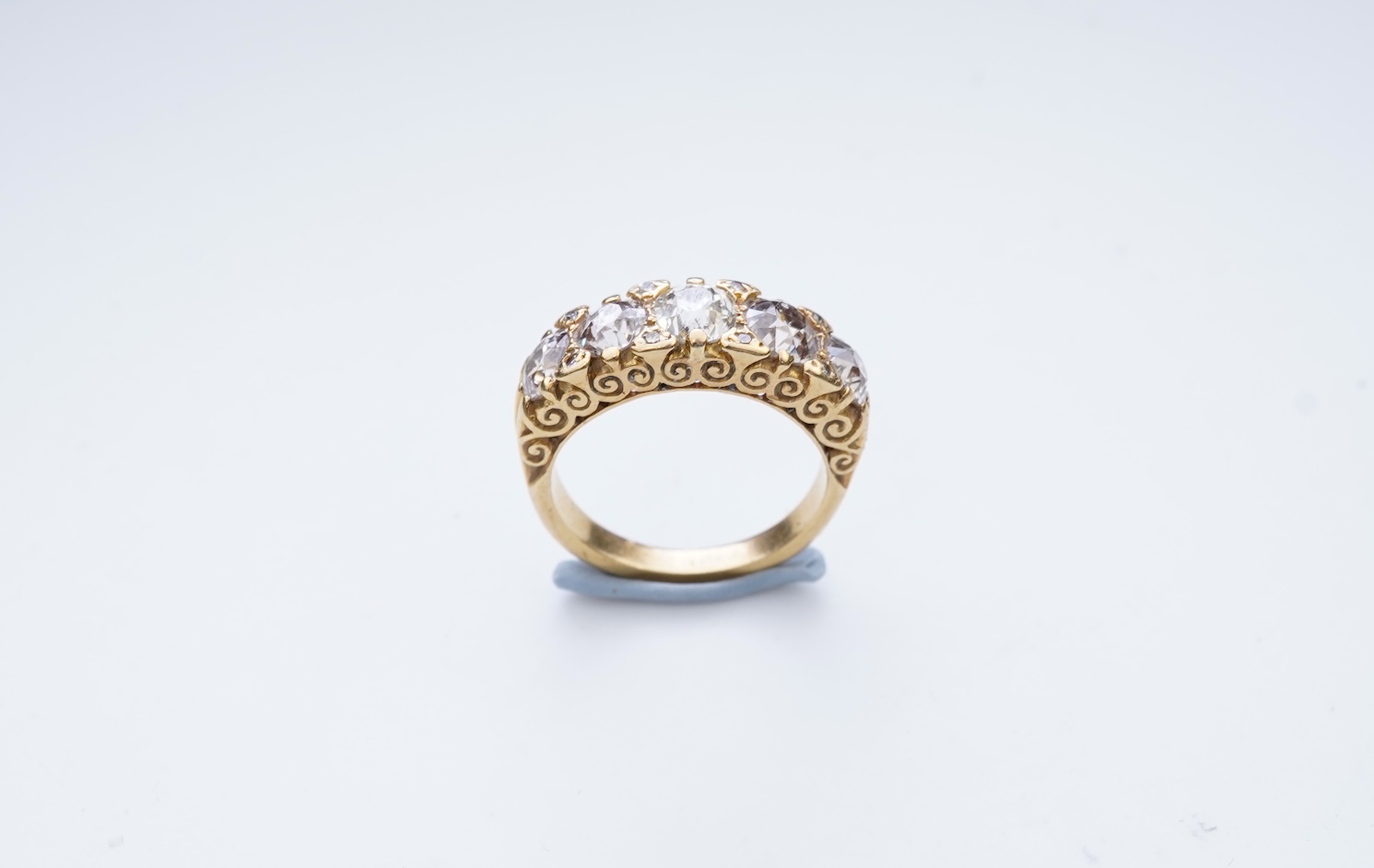 A five-stone diamond ring, circa 1900